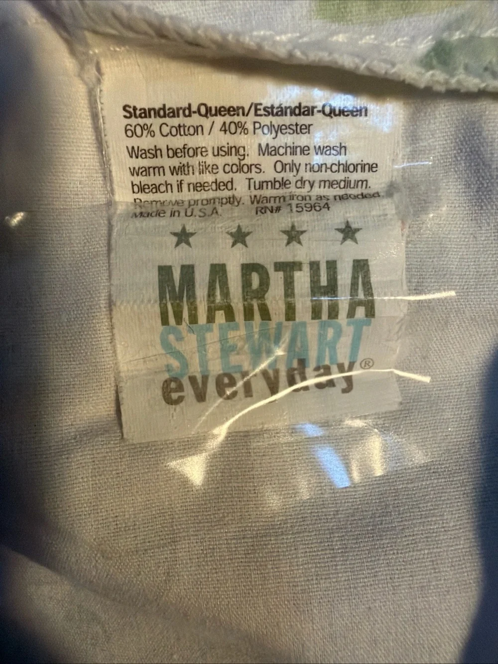 Floral Lavender and Green Home watercolor Pillowcase - Martha Stewart everyday